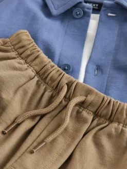 Jassen En Jacks|Broeken En Chino's|Next - Jersey Shirt T-Shirt and Joggers 3 Piece Set (3mths-7yrs) Blauw