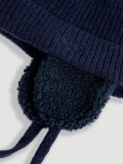 Mutsen, Handschoenen En Sjaals*Jojo Maman Bébé Blauw - Cosy Pom Pom Rib Hat