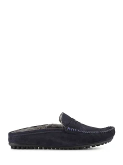 Pantoffels*Jones Bootmaker - Zap Leather Mule Slippers Blauw