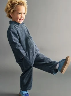 Rompertjes En Tuinbroeken|KIDLY by MORI - KILDY by MORI Blue Cord Boilersuit Blauw