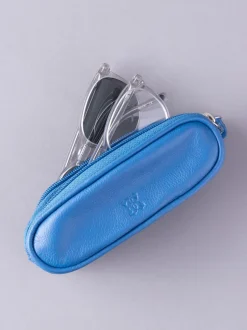 Zonnebril|Lakeland Leather Blauw - dubbele brillenkoker