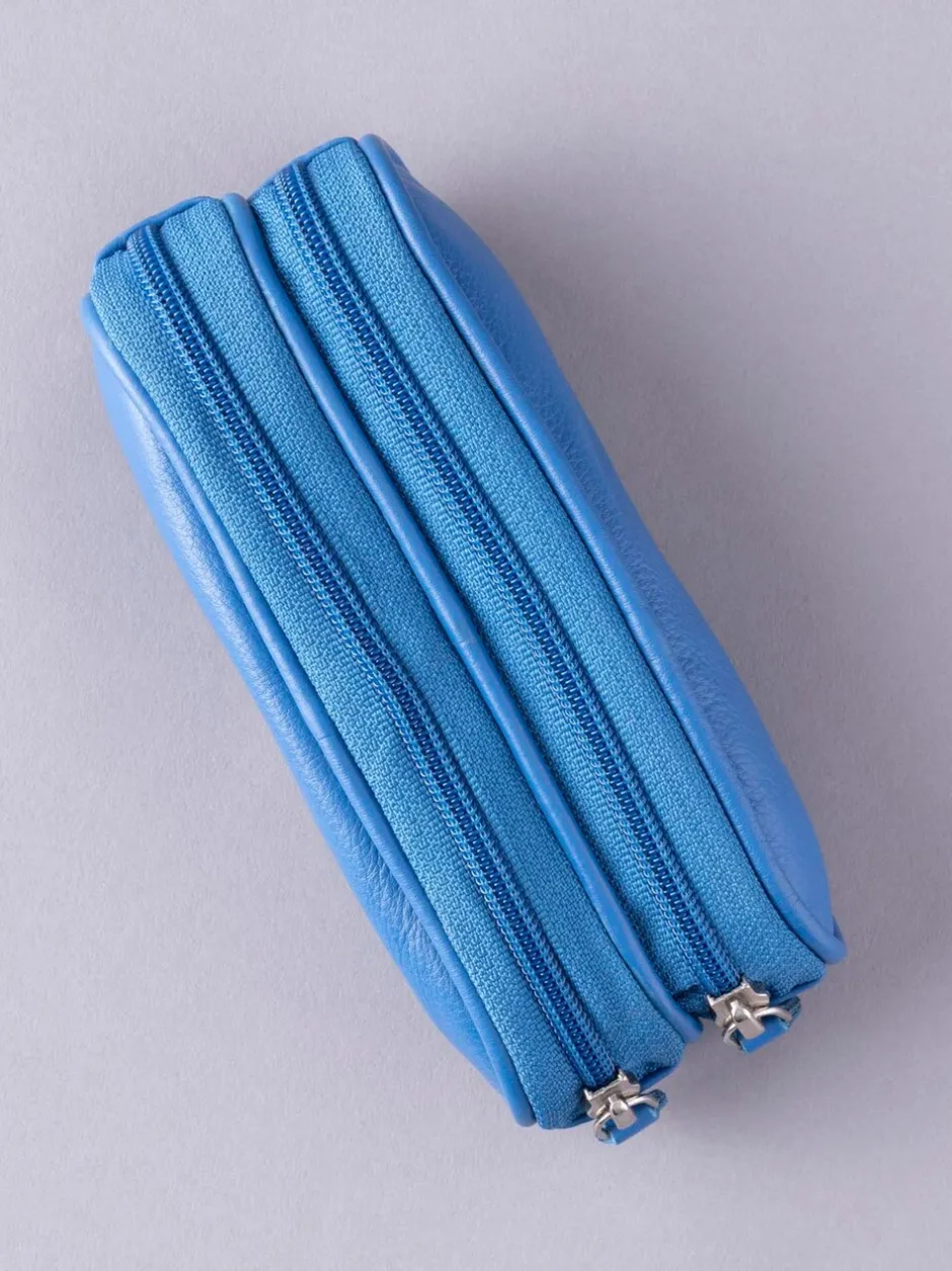 Zonnebril|Lakeland Leather Blauw - dubbele brillenkoker