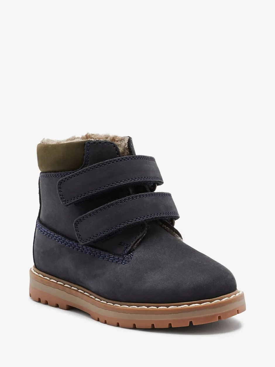 Boots*Next - Leren Thermal gevoerde Thinsulate werklaarzen met klittenbandsluiting Blauw
