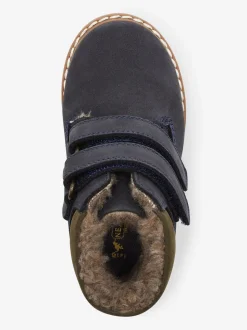 Boots*Next - Leren Thermal gevoerde Thinsulate werklaarzen met klittenbandsluiting Blauw