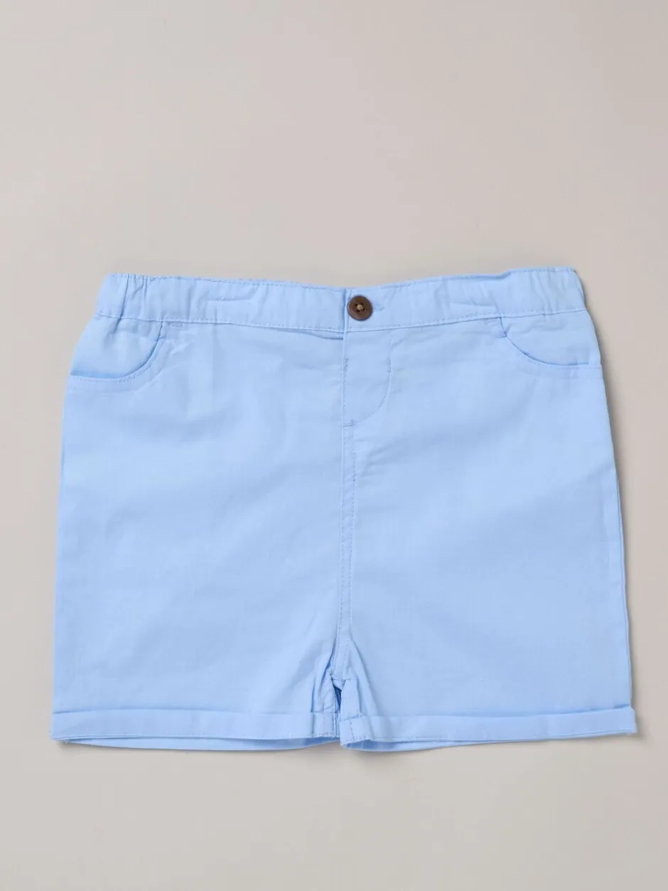 Kostuums En Herenvesten*Little Gent - 100% Cotton Shirt with Mock Waistcoat Shorts and Bowtie Outfit Set Blauw