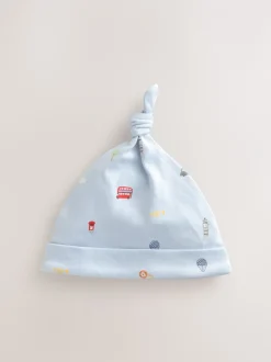Mutsjes En Antikrabwantjes|Mutsen, Handschoenen En Sjaals|Next Blauw - London set van 3 Baby Hoeden met Stropdas bovenkant (0-18mnd)