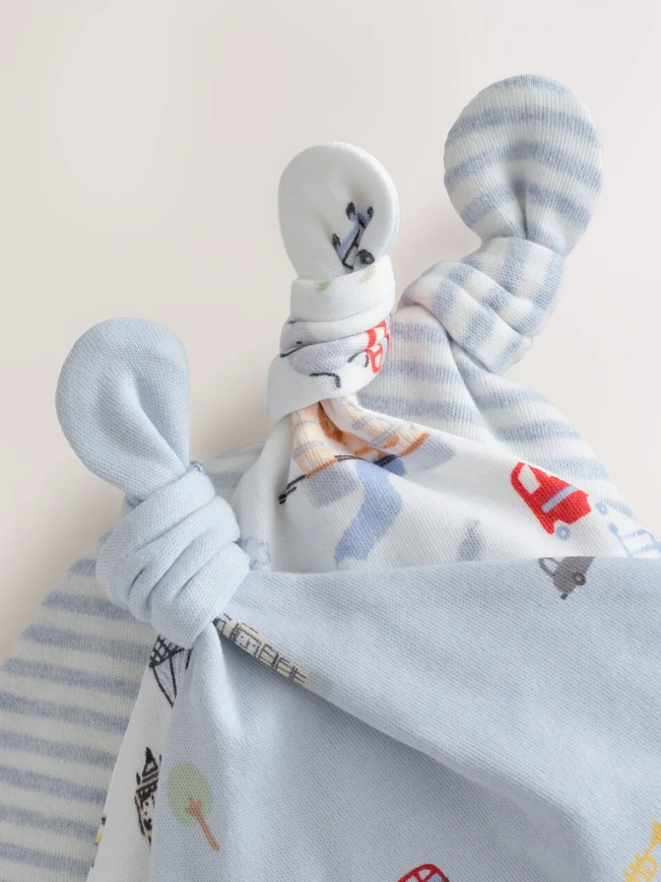 Mutsjes En Antikrabwantjes|Mutsen, Handschoenen En Sjaals|Next Blauw - London set van 3 Baby Hoeden met Stropdas bovenkant (0-18mnd)