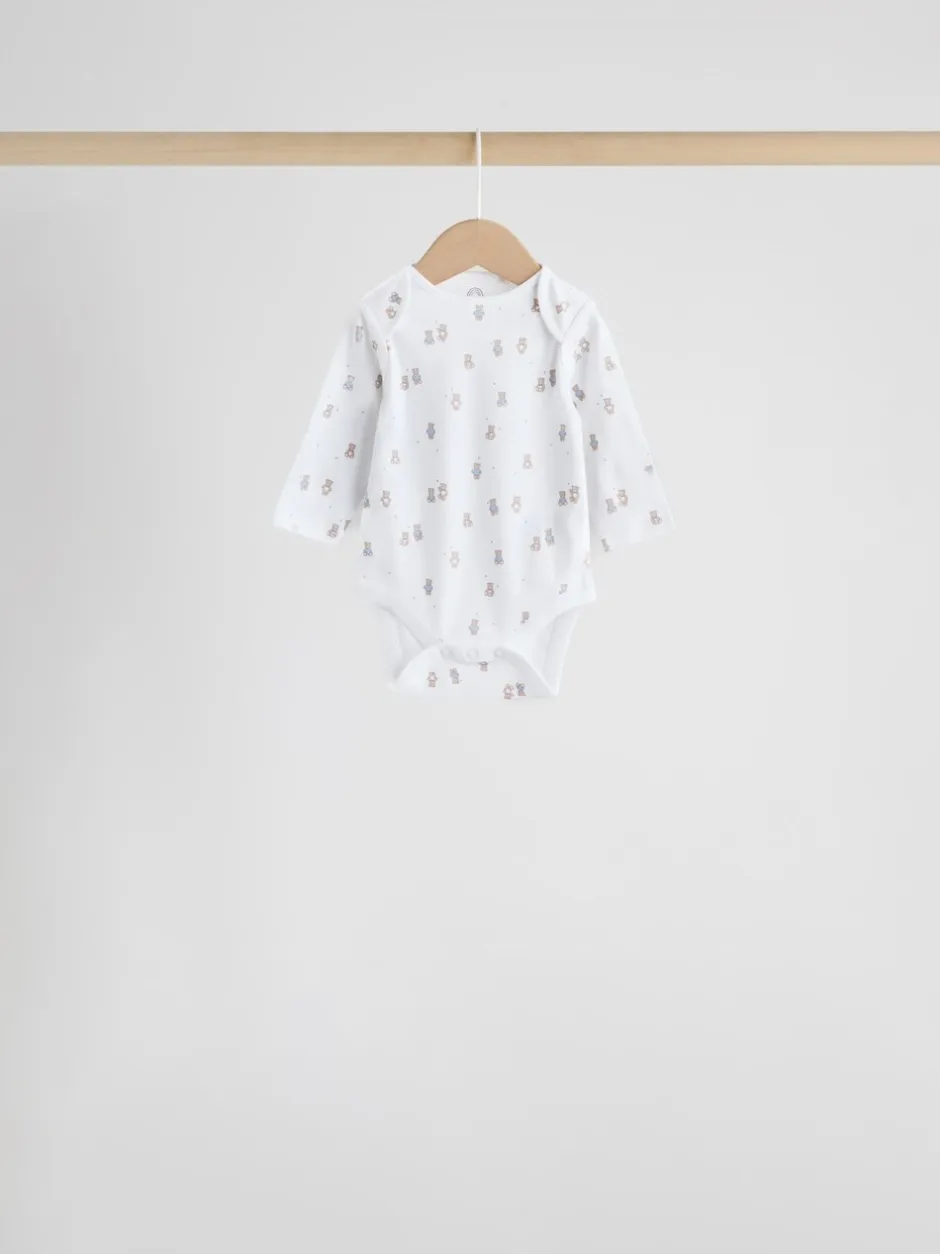 Rompertjes En Hemdjes|Rompertjes En Hemdjes|Next Blauw - Long Sleeved Baby Bear Bodysuit