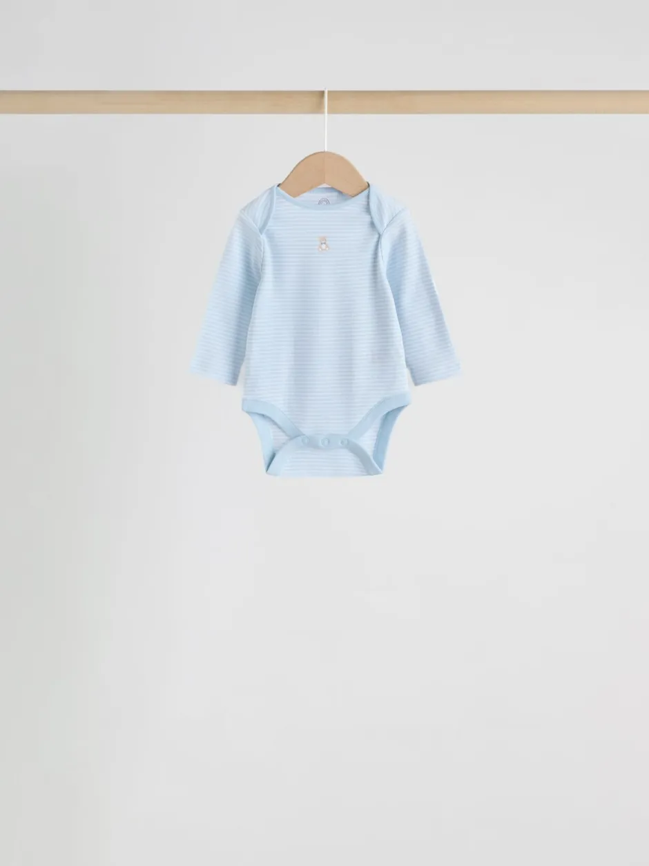 Rompertjes En Hemdjes|Rompertjes En Hemdjes|Next Blauw - Long Sleeved Baby Bear Bodysuit