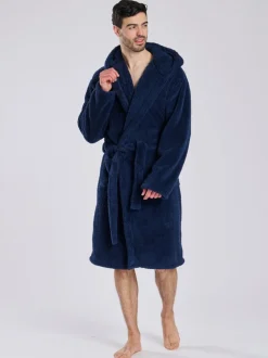 Kamerjassen En Badjassen|Loungeable - Sherpa kamerjas met capuchon Blauw