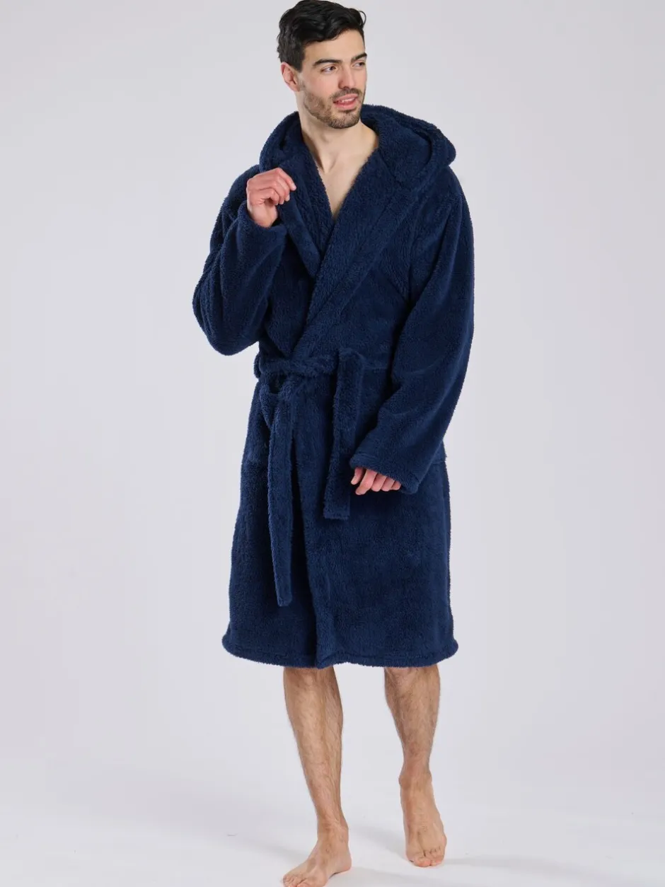 Kamerjassen En Badjassen|Loungeable - Sherpa kamerjas met capuchon Blauw