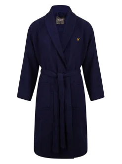 Kamerjassen En Badjassen*Lyle & Scott - 100% katoenen premium badjas met wafeldessin Blauw