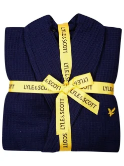 Kamerjassen En Badjassen*Lyle & Scott - 100% katoenen premium badjas met wafeldessin Blauw