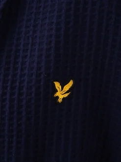 Kamerjassen En Badjassen*Lyle & Scott - 100% katoenen premium badjas met wafeldessin Blauw