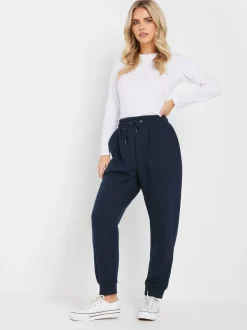 Leggings En Joggingbroeken*M&Co - Petite joggingbroek met boorden Blauw