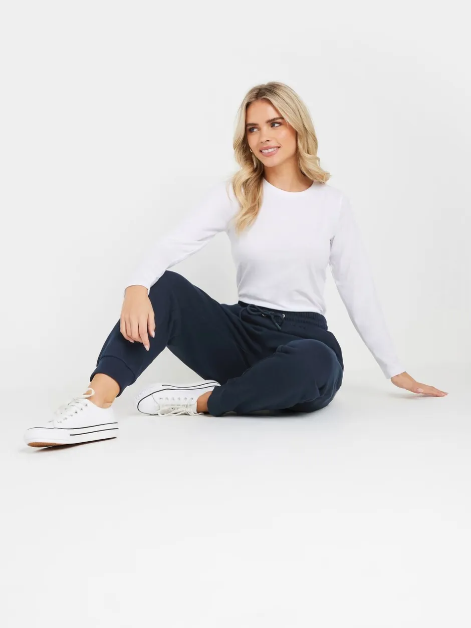Leggings En Joggingbroeken*M&Co - Petite joggingbroek met boorden Blauw