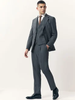 Vesten|Next - Merino Wool Blend Suit Waistcoat Blauw