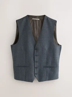 Vesten|Next - Merino Wool Blend Suit Waistcoat Blauw
