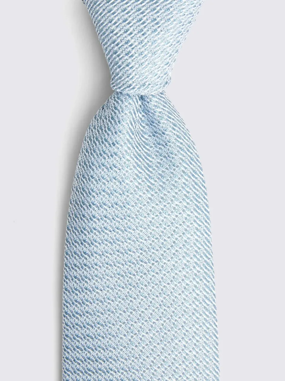 Stropdassen En Pochets*MOSS Blauw - Grenadine stropdas
