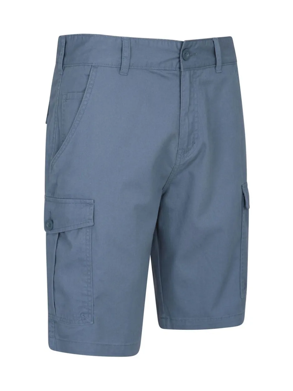 Shorts*Mountain Warehouse Blauw - Mens Lakeside 100% Cotton Cargo Shorts