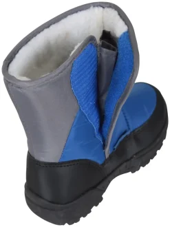 Boots*Mountain Warehouse - Caribou kindersneeuwlaarzen met enkele streep, sherpa voering en aangepaste pasvorm Blauw