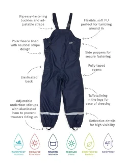Tuinbroeken|Jumpsuits En Playsuits|Muddy Puddles - waterdichte geïsoleerde Puddleflex bretelbroek Blauw