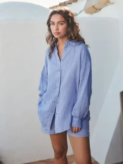Shorts|Next Blauw - N. Premium 100% Linen Shorts