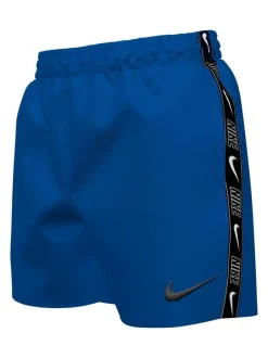 Badkleding*Nike - Swim Logo Tape 4 Inch Volley Shorts Blauw