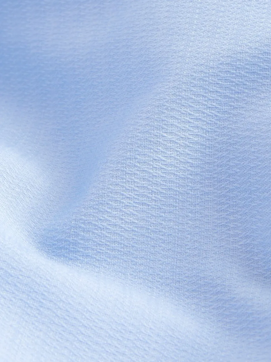 Formele Overhemden|Next Blauw - Normale Pasvorm - Onderhoudsvriendelijk, getextureerd, slim fit overhemd met enkele manchet