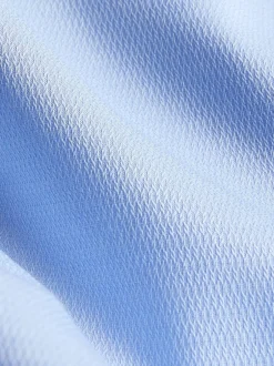 Formele Overhemden|Next Blauw - Normale Pasvorm - Onderhoudsvriendelijk, getextureerd, slim fit overhemd met enkele manchet