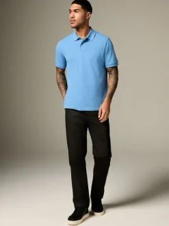 Poloshirts*Next Blauw - Normale Pasvorm - Piqué poloshirt met korte mouwen
