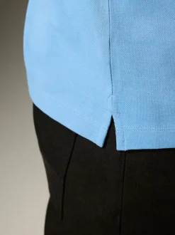 Poloshirts*Next Blauw - Normale Pasvorm - Piqué poloshirt met korte mouwen