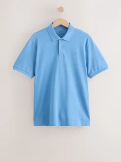 Poloshirts*Next Blauw - Normale Pasvorm - Piqué poloshirt met korte mouwen