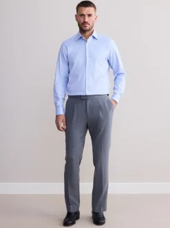Formele Overhemden|Shirts|Next - Normale Pasvorm - Signature 100% katoenen overhemd met textuur Blauw