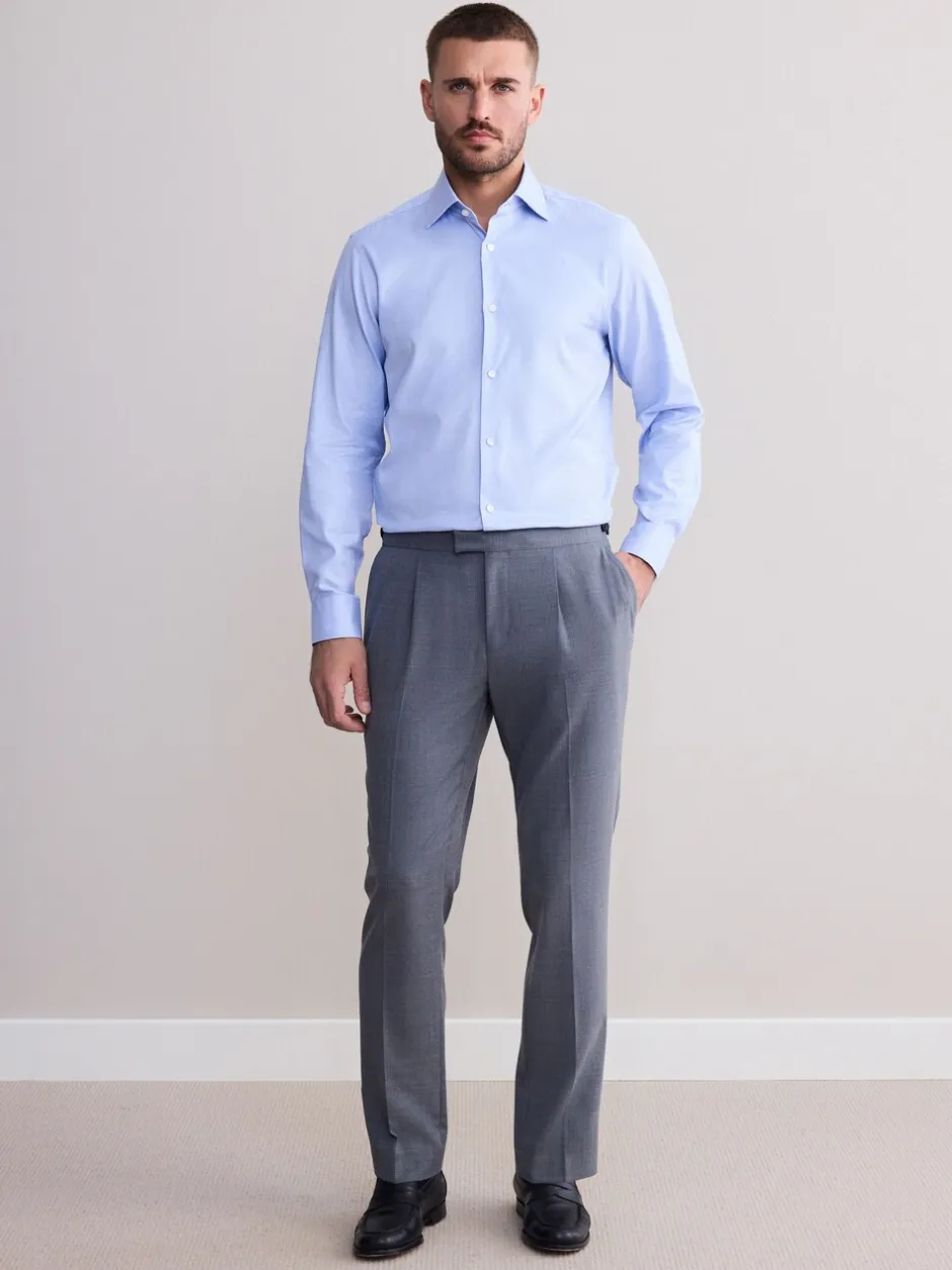 Formele Overhemden|Shirts|Next - Normale Pasvorm - Signature 100% katoenen overhemd met textuur Blauw