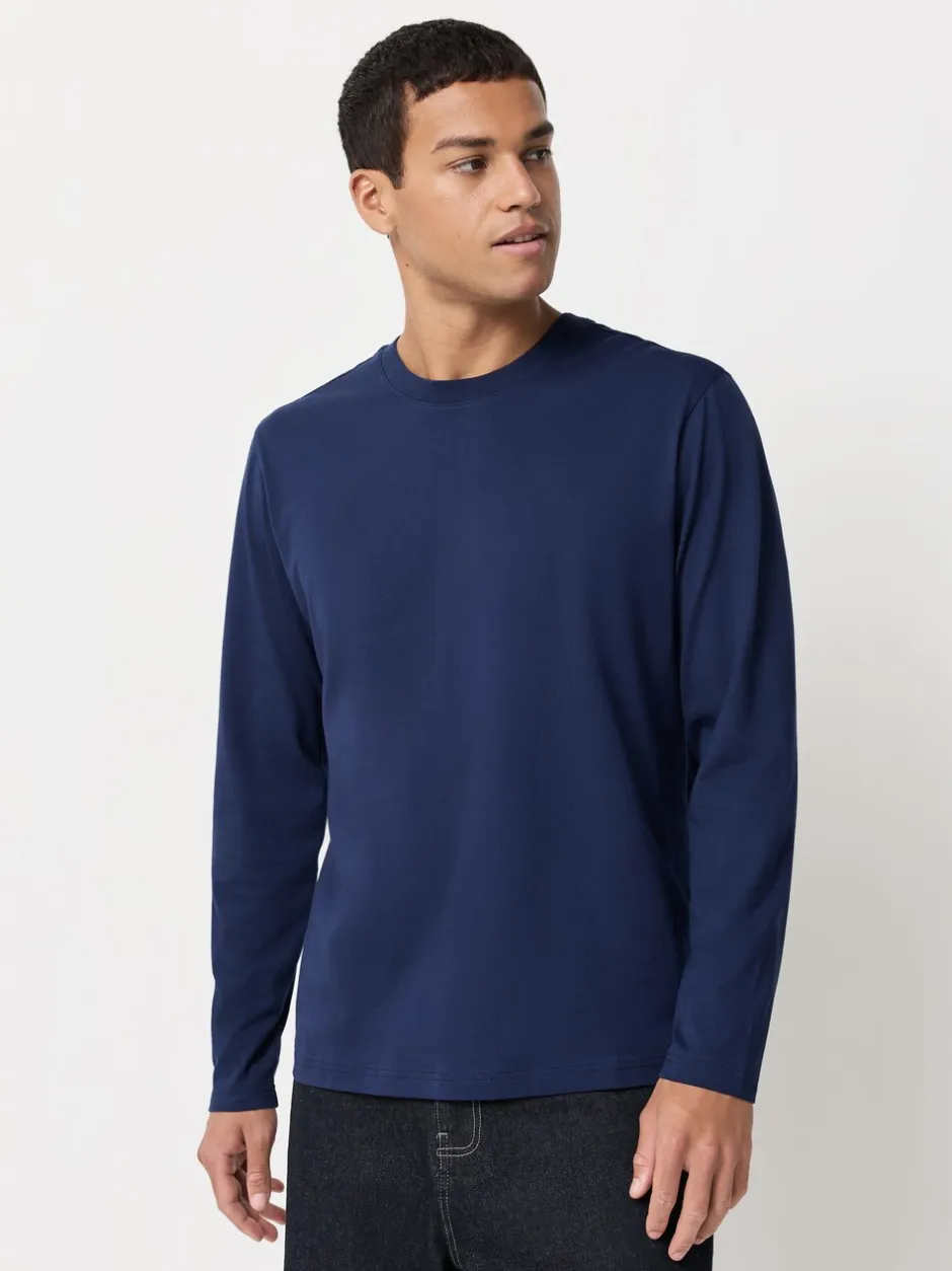 T-Shirts En Hemden|Next Blauw - Normale Pasvorm - T-shirt met lange mouwen en ronde hals
