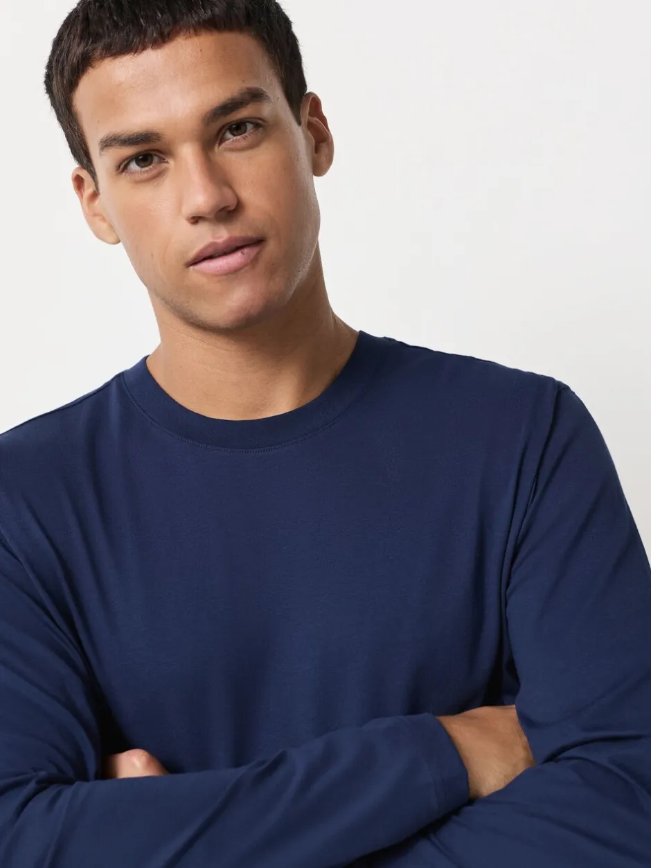 T-Shirts En Hemden|Next Blauw - Normale Pasvorm - T-shirt met lange mouwen en ronde hals