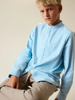 Shirts*Next - Oxford-overhemd met Lange mouwen en opa-kraag (3-16jaar) Blauw