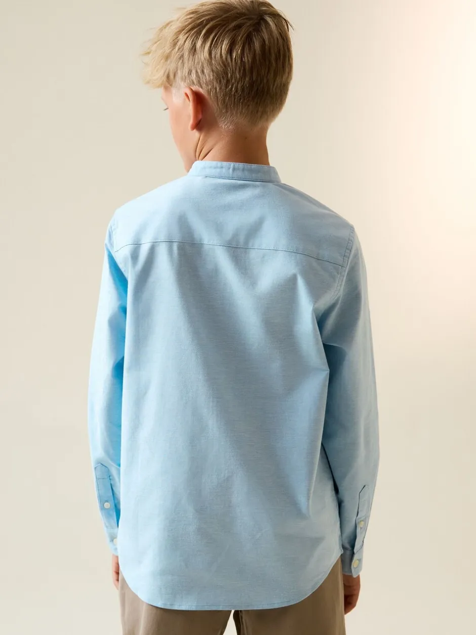 Shirts*Next - Oxford-overhemd met Lange mouwen en opa-kraag (3-16jaar) Blauw