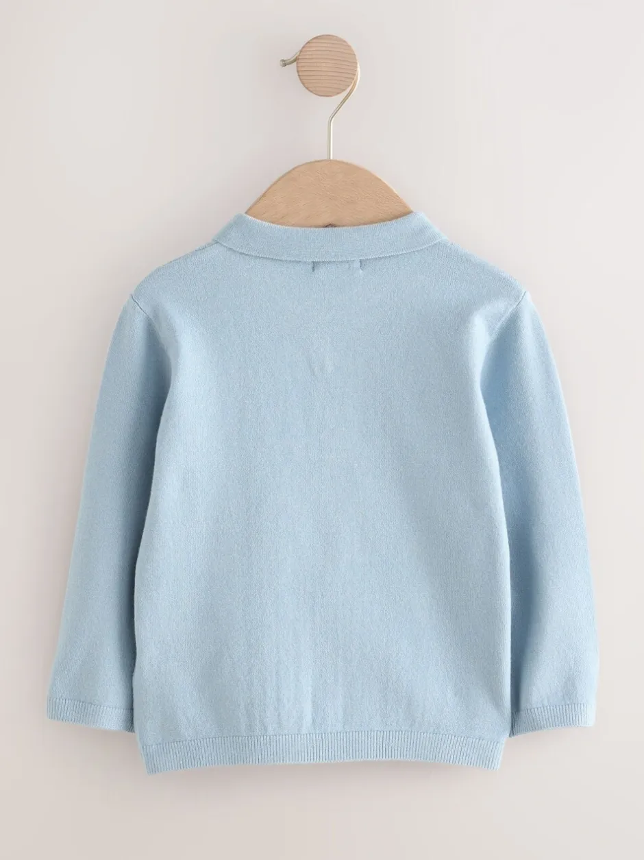Truien En Breisels*Next - Poloshirt met kabelbreisel (3mnd -7jr) Blauw