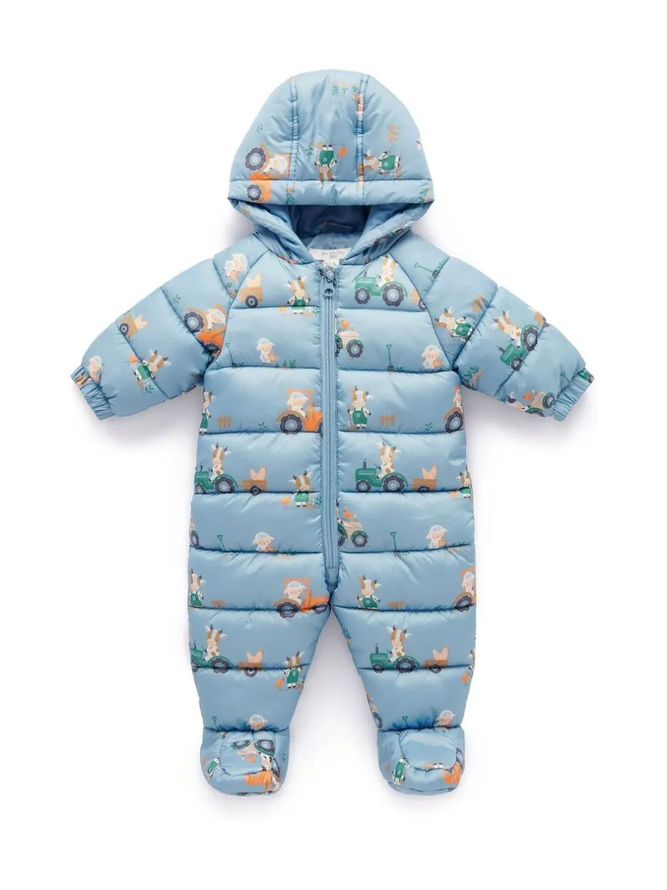 Jassen En Jacks*Purebaby - Showerproof Padded Puffer Pramsuit Blauw