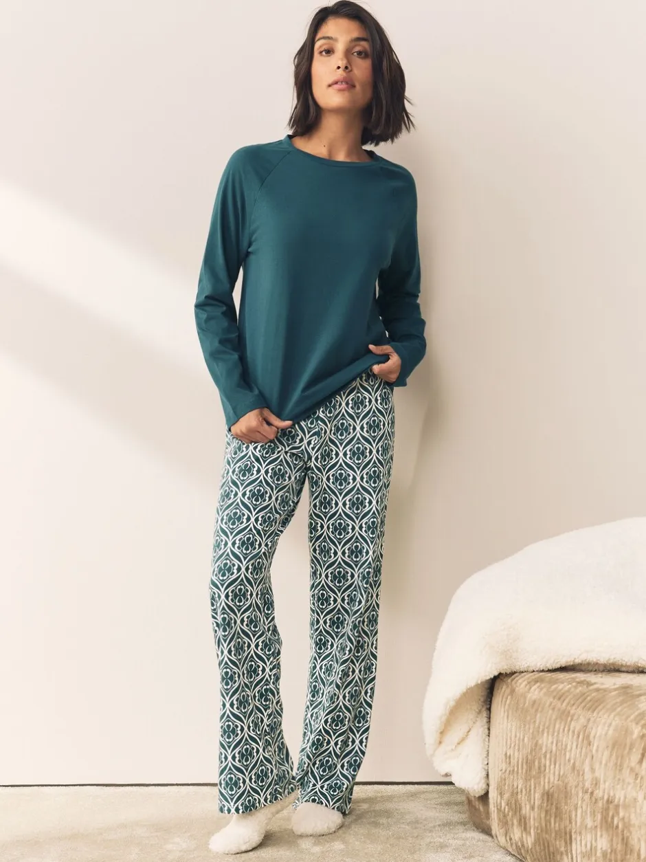 Pyjama's|Loungewear|Next - Pyjama met lange mouwen Blauw