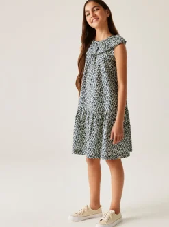 Jumpsuits En Playsuits* - Regatta Girls 100% Cotton Orla Kiely Playsuit Blauw