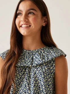 Jumpsuits En Playsuits* - Regatta Girls 100% Cotton Orla Kiely Playsuit Blauw