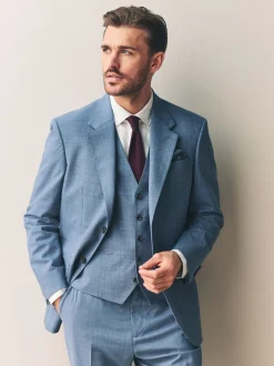 Pakken|Next - Regular Fit Signature Nova Fides 100% Italian Wool Suit Jacket Blauw