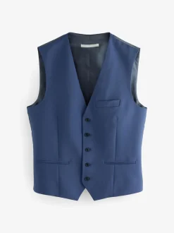 Vesten*Next - Regular Fit Wool Blend Motionflex Waistcoat Blauw