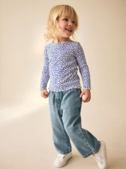 Tops|T-Shirts*Next Blauw - Rib Long Sleeve Top (3mths-7yrs)