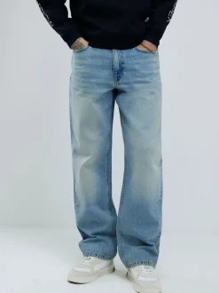 Jeans|River Island - Loose Fit Washed Jeans Blauw
