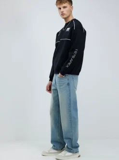 Jeans|River Island - Loose Fit Washed Jeans Blauw