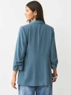Kostuums En Werkkleding*Next Blauw - Ruimvallend blazer met gerimpelde mouwen